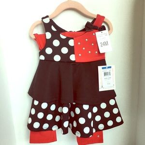 Two piece Tunic dress & legging set 🔴⚫️⚪️